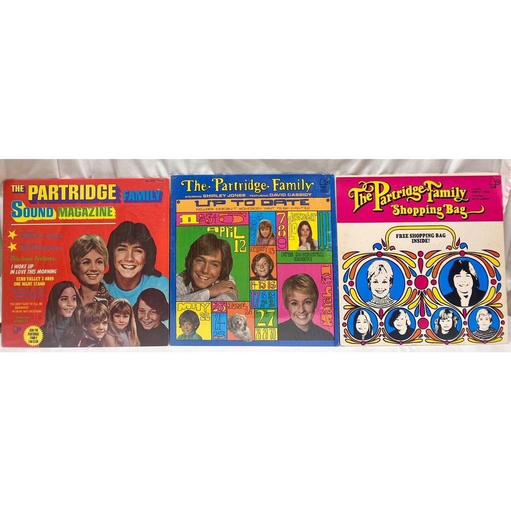 3 LPs The Partridge Family - Shopping Bag LP w Bag Vinyl, Up to Date, Sound Mag